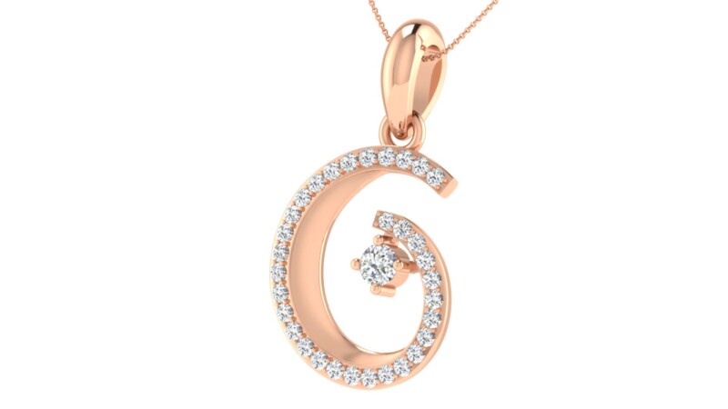 IGI Certified Natural Diamond Design Pendant 14K/18K Fine Rose Gold