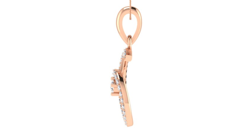 IGI Certified Natural Diamond Design Pendant 14K/18K Fine Rose Gold