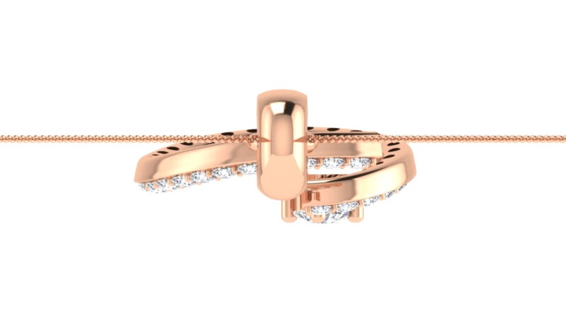 IGI Certified Natural Diamond Design Pendant 14K/18K Fine Rose Gold