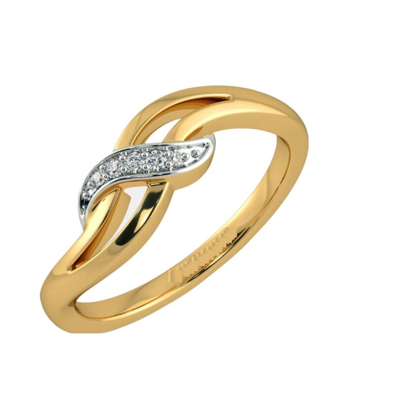 Certified Natural Diamond Classy Design Women's Finger Ring 18K Fine Yellow Gold