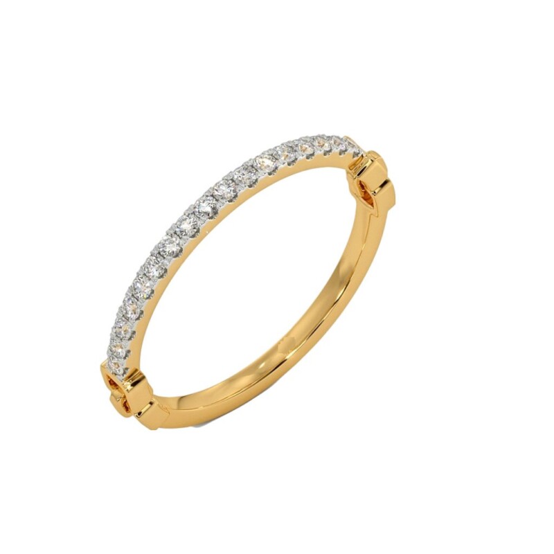 Certified Natural Diamond Plane Design Women's Finger Ring 18K Fine Yellow Gold