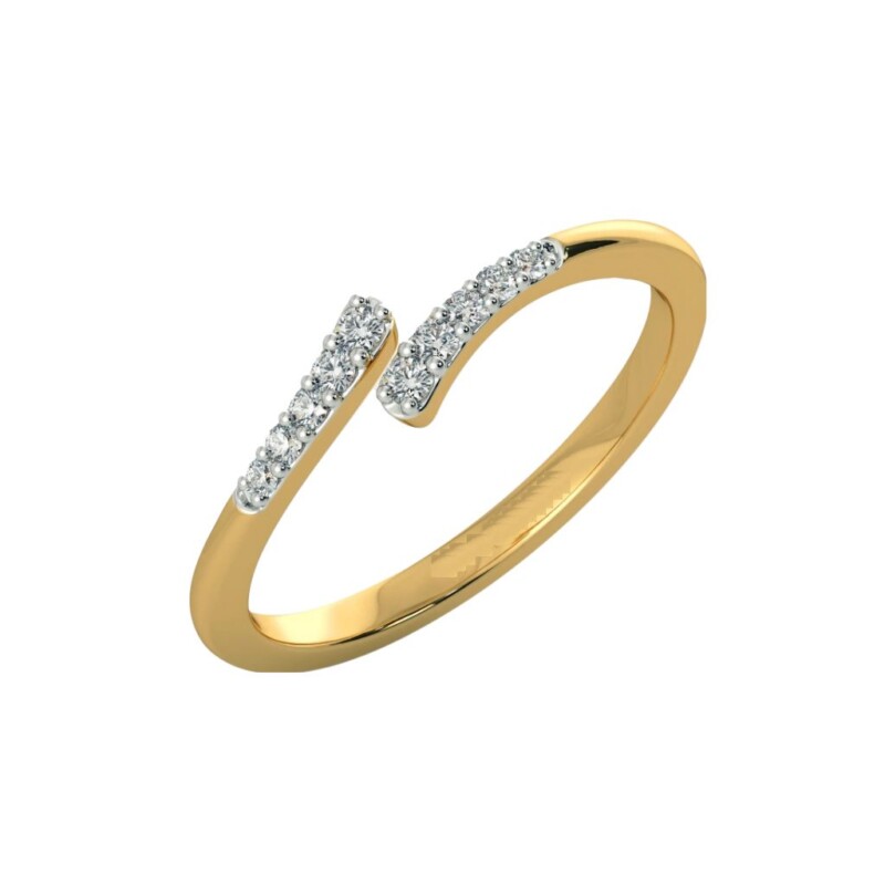 Certified Natural Diamond Classy  Design Women's Finger Ring 18K Fine Yellow Gold