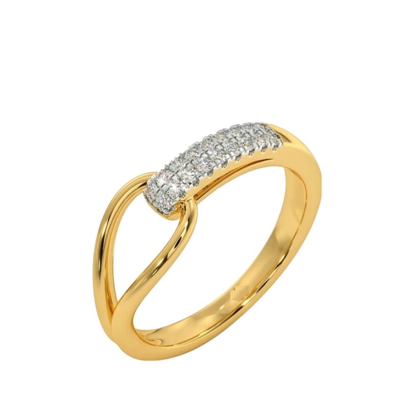 Certified Natural Diamond Unity Design Women's Finger Ring 18K Fine Yellow Gold