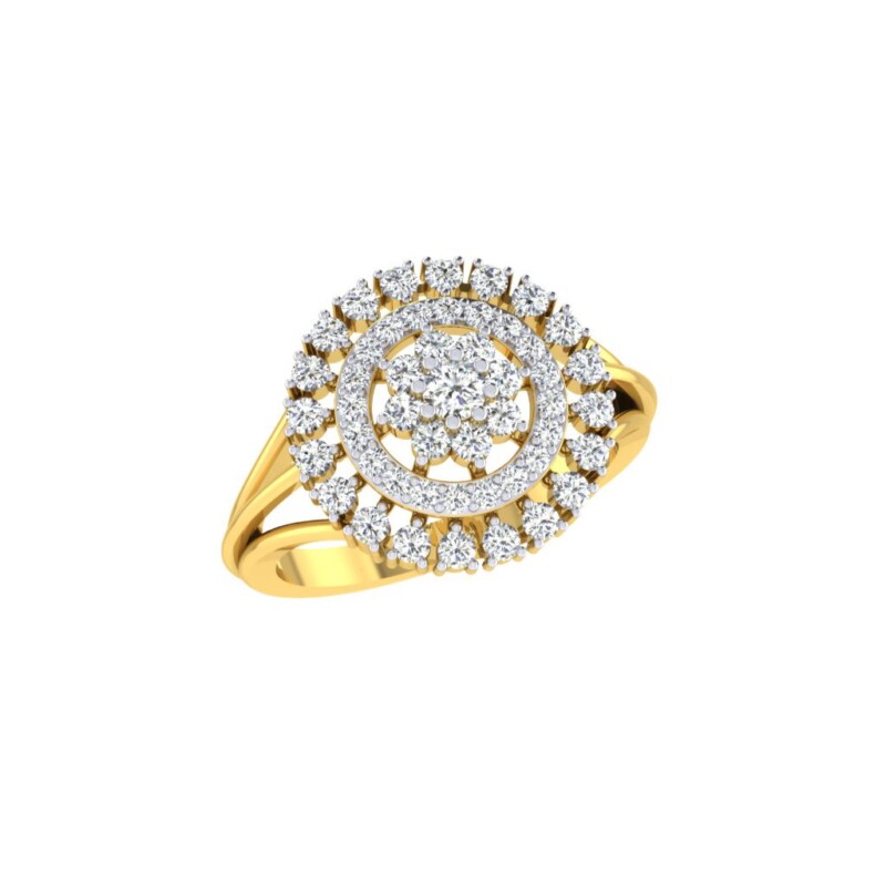 IGI Certified Natural Diamond Women's Ring 14K/18K Fine White and Yellow Gold