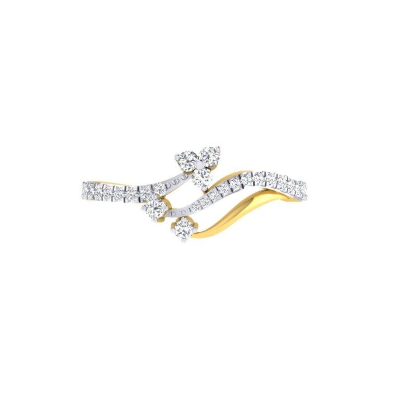 IGI Certified Natural Diamond Women's Ring 14K/18K Fine White and Yellow Gold