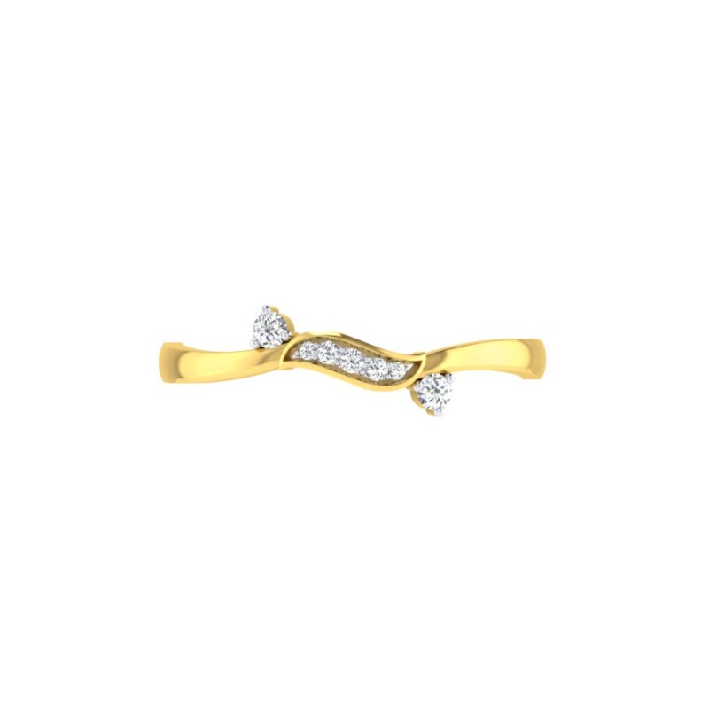 IGI Certified Natural Diamond Women's Ring 14K/18K Fine White and Yellow Gold