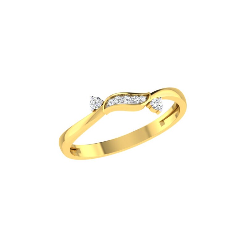 IGI Certified Natural Diamond Women's Ring 14K/18K Fine White and Yellow Gold