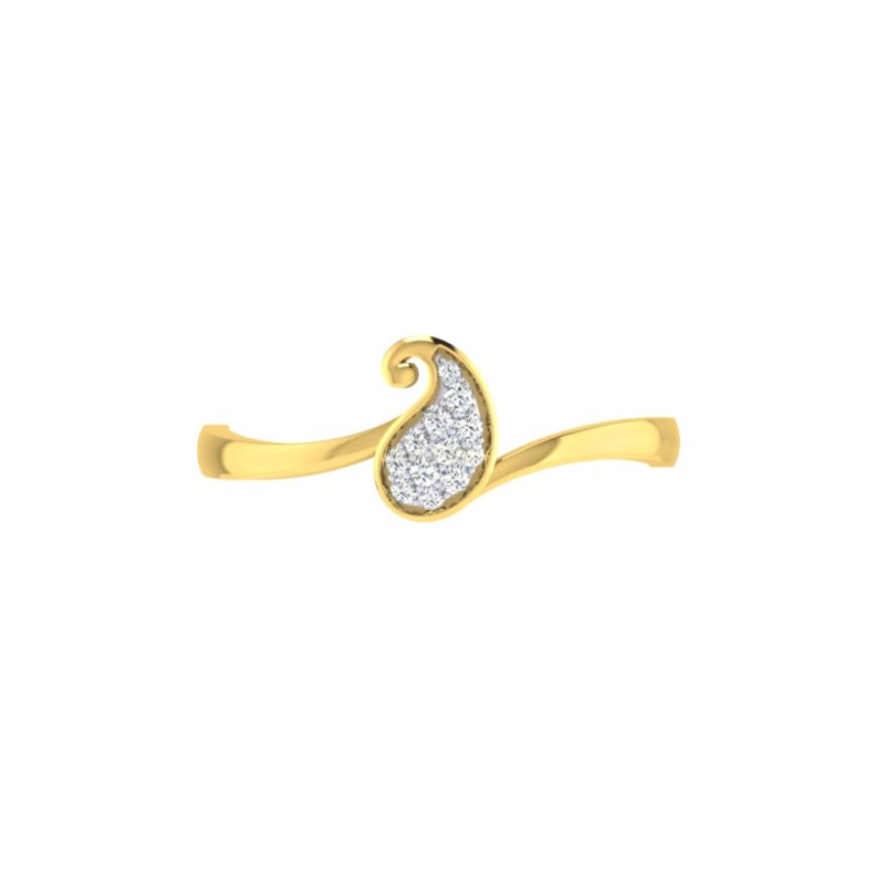 IGI Certified Natural Diamond Women's Ring 14K/18K Fine White and Yellow Gold