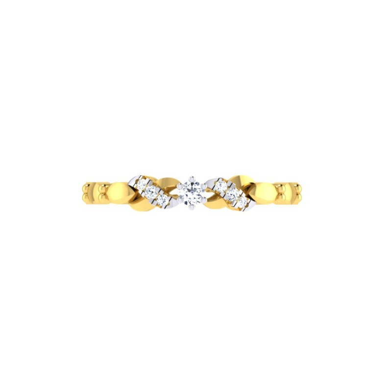 IGI Certified Natural Diamond Women's Ring 14K/18K Fine White and Yellow Gold