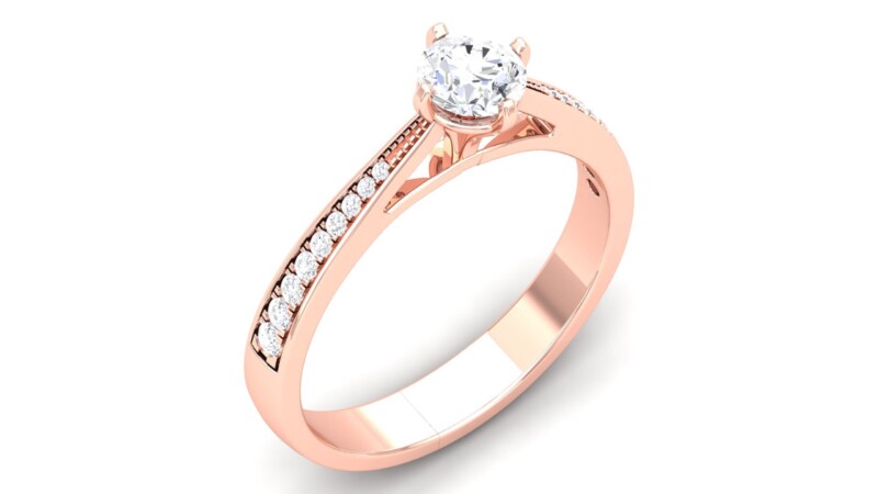 IGI Certified Natural Diamond Women's Ring 14K/18K Fine Rose Gold