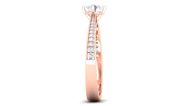 IGI Certified Natural Diamond Women's Ring 14K/18K Fine Rose Gold