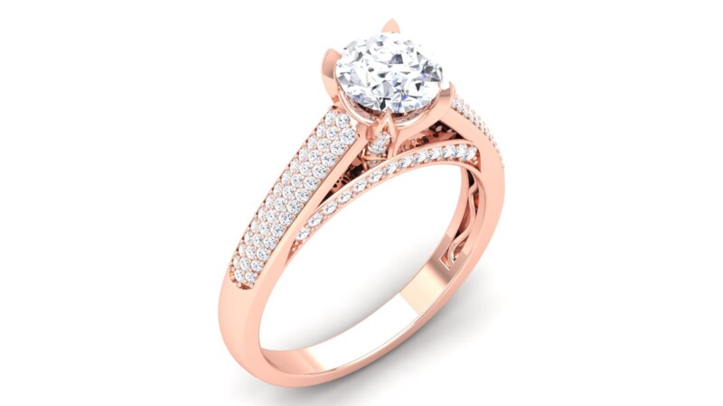 IGI Certified Natural Diamond Women's Ring 14K/18K Fine Rose Gold