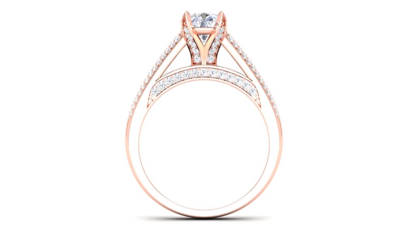 IGI Certified Natural Diamond Women's Ring 14K/18K Fine Rose Gold