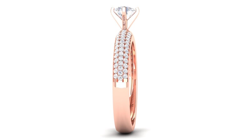 IGI Certified Natural Diamond Women's Ring 14K/18K Fine Rose Gold