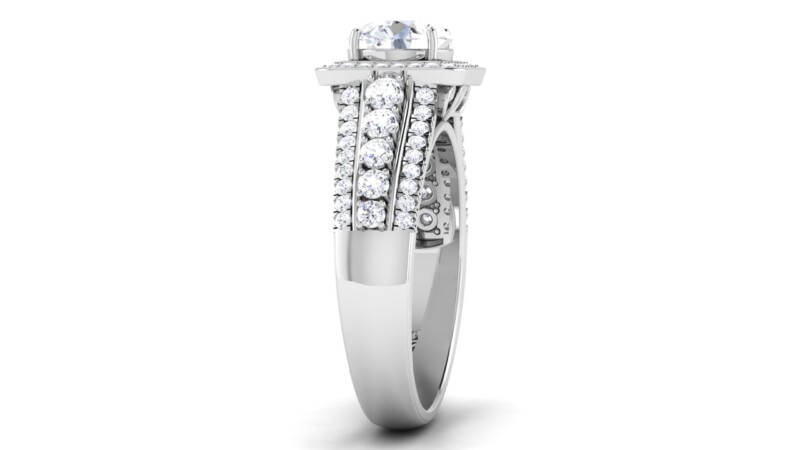 IGI Certified Natural Diamond Women's Ring 14K/18K Fine White Gold