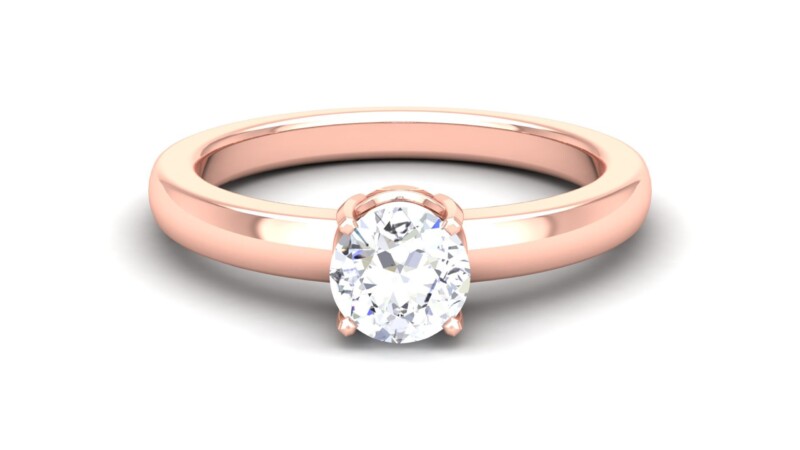 IGI Certified Natural Diamond Women's Ring 14K/18K Fine Rose Gold