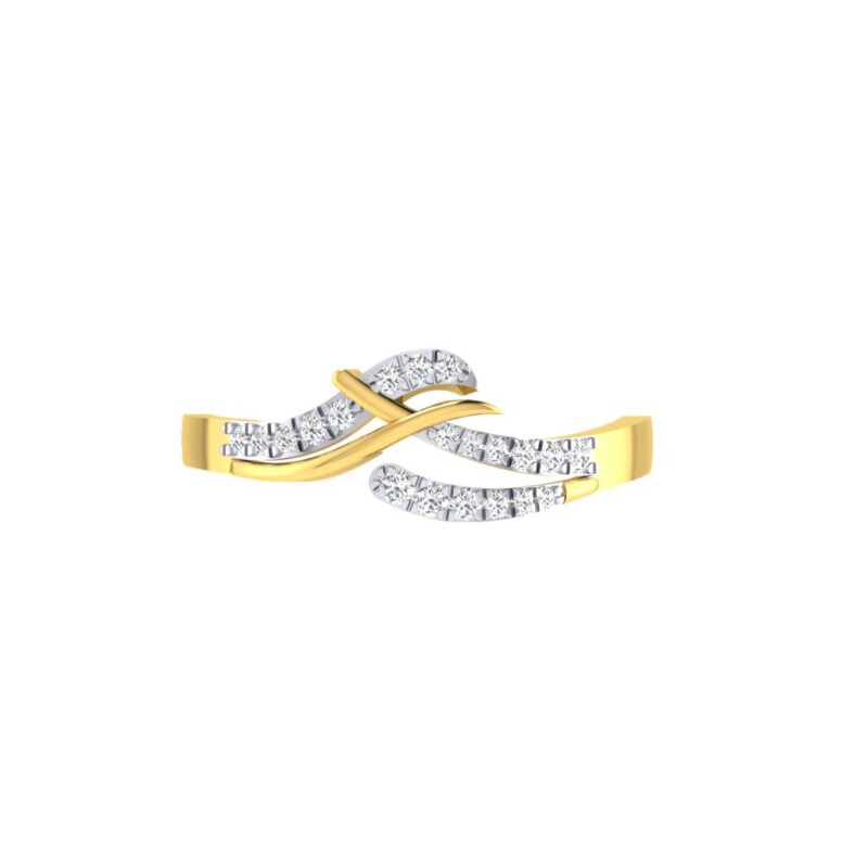 IGI Certified Natural Diamond Women's Ring 14K/18K Fine White and Yellow Gold