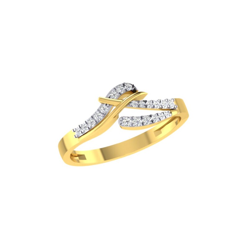 IGI Certified Natural Diamond Women's Ring 14K/18K Fine White and Yellow Gold