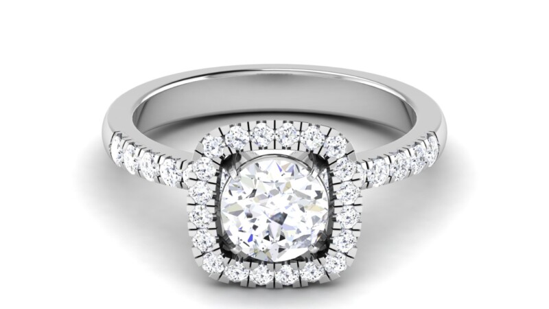 IGI Certified Natural Diamond Women's Ring 14K/18K Fine White Gold