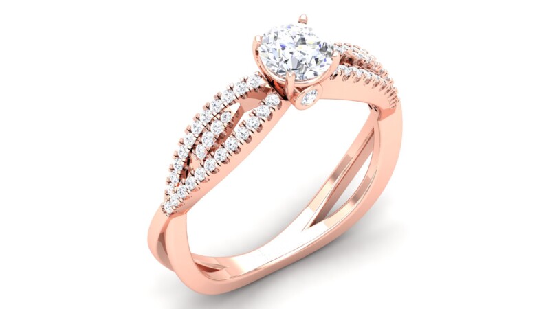 IGI Certified Natural Diamond Women's Ring 14K/18K Fine Rose Gold