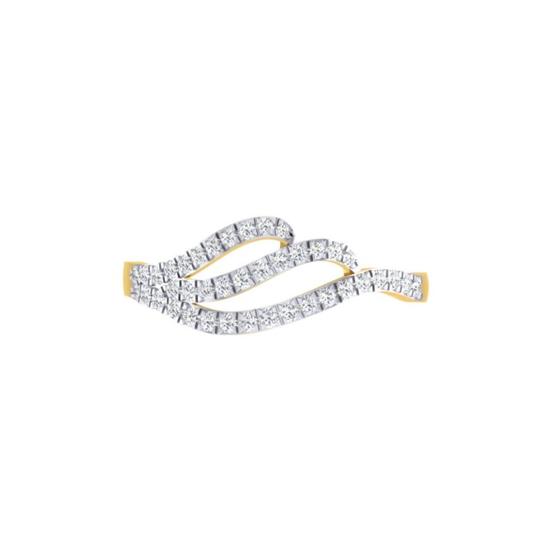 IGI Certified Natural Diamond Women's Ring 14K/18K Fine White and Yellow Gold