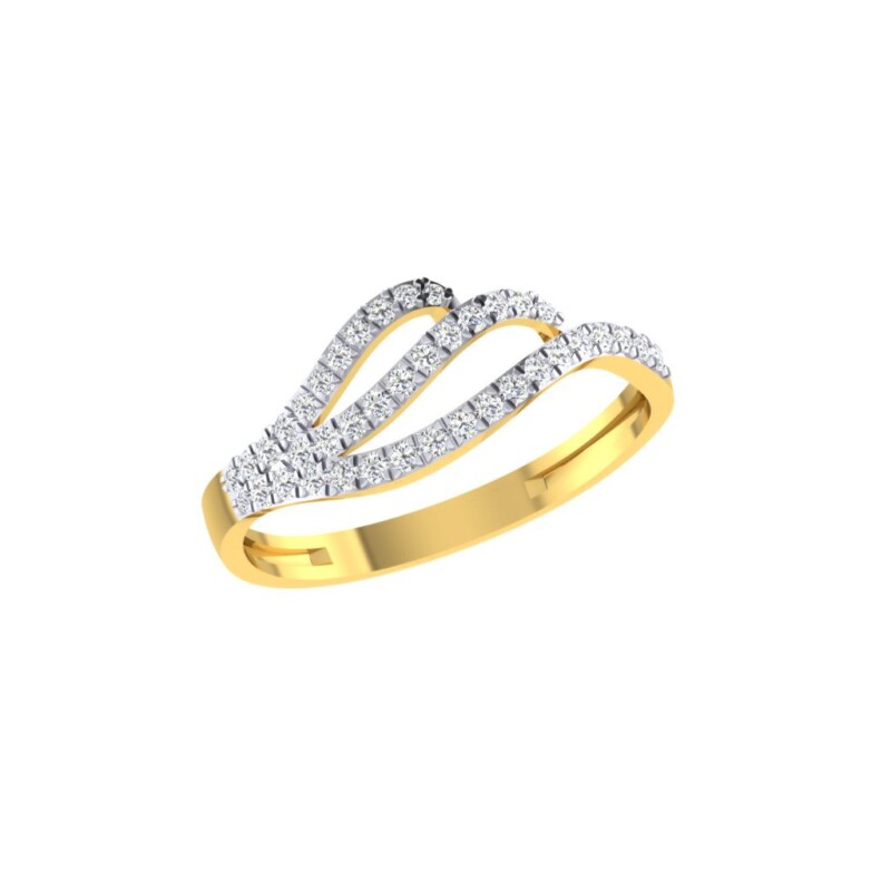 IGI Certified Natural Diamond Women's Ring 14K/18K Fine White and Yellow Gold