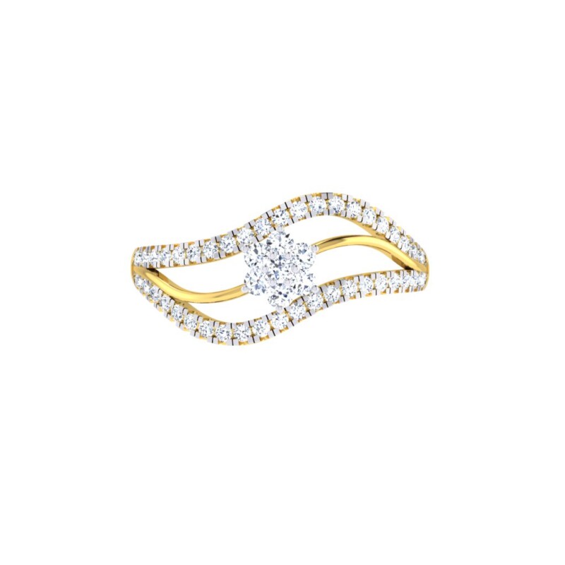 IGI Certified Natural Diamond Women's Ring 14K/18K Fine White and Yellow Gold