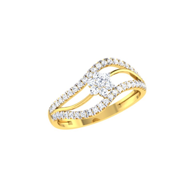 IGI Certified Natural Diamond Women's Ring 14K/18K Fine White and Yellow Gold