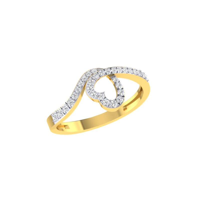 IGI Certified Natural Diamond Women's Ring 14K/18K Fine White and Yellow Gold