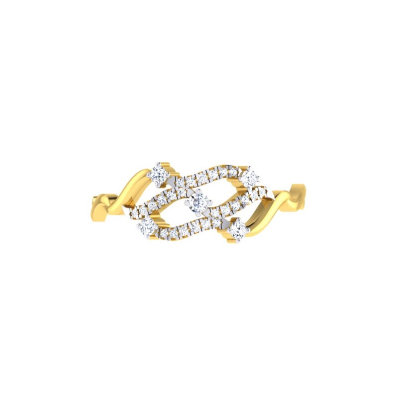 IGI Certified Natural Diamond Women's Ring 14K/18K Fine White and Yellow Gold