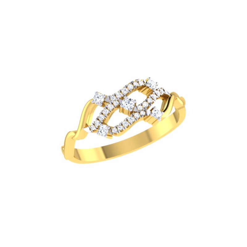 IGI Certified Natural Diamond Women's Ring 14K/18K Fine White and Yellow Gold