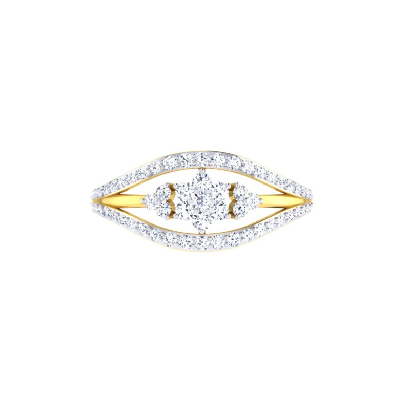 IGI Certified Natural Diamond Women's Ring 14K/18K Fine White and Yellow Gold