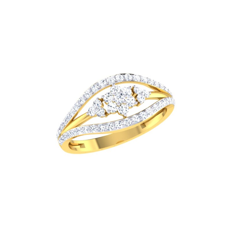 IGI Certified Natural Diamond Women's Ring 14K/18K Fine White and Yellow Gold