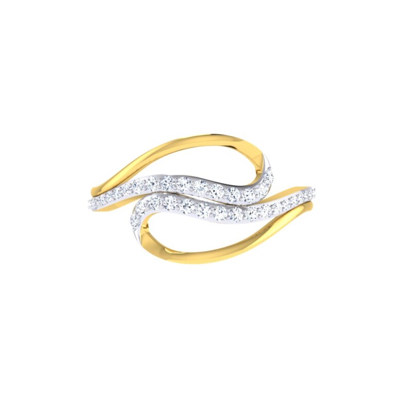 IGI Certified Natural Diamond Women's Ring 14K/18K Fine White and Yellow Gold