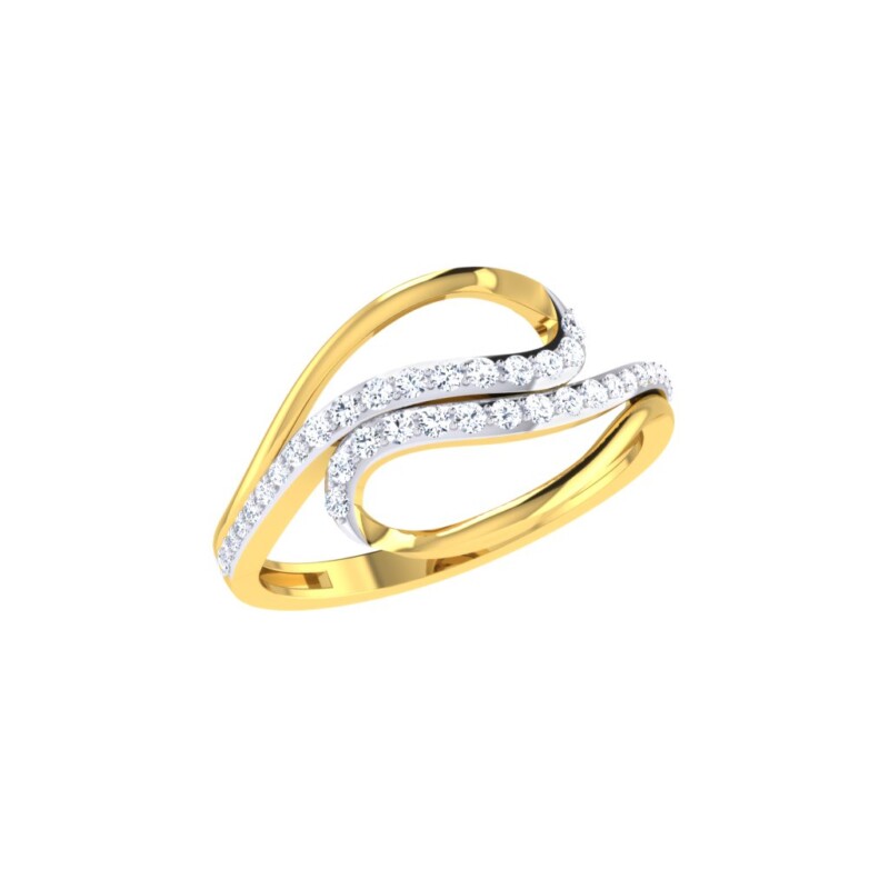 IGI Certified Natural Diamond Women's Ring 14K/18K Fine White and Yellow Gold