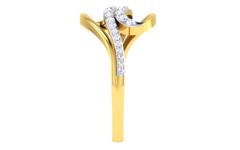 IGI Certified Natural Diamond Women's Ring 14K/18K Fine White and Yellow Gold