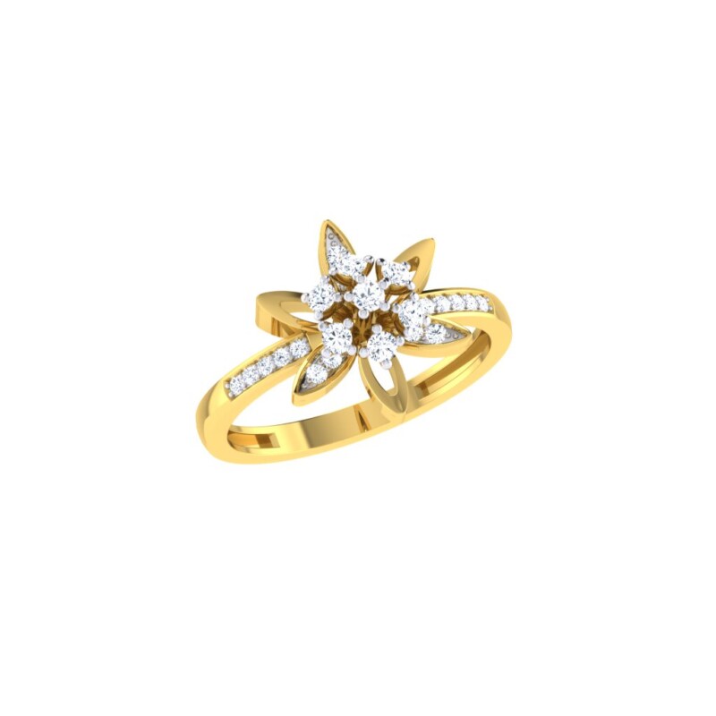 IGI Certified Natural Diamond Women's Ring 14K/18K Fine White and Yellow Gold