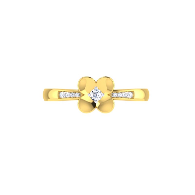 IGI Certified Natural Diamond Women's Ring 14K/18K Fine White and Yellow Gold