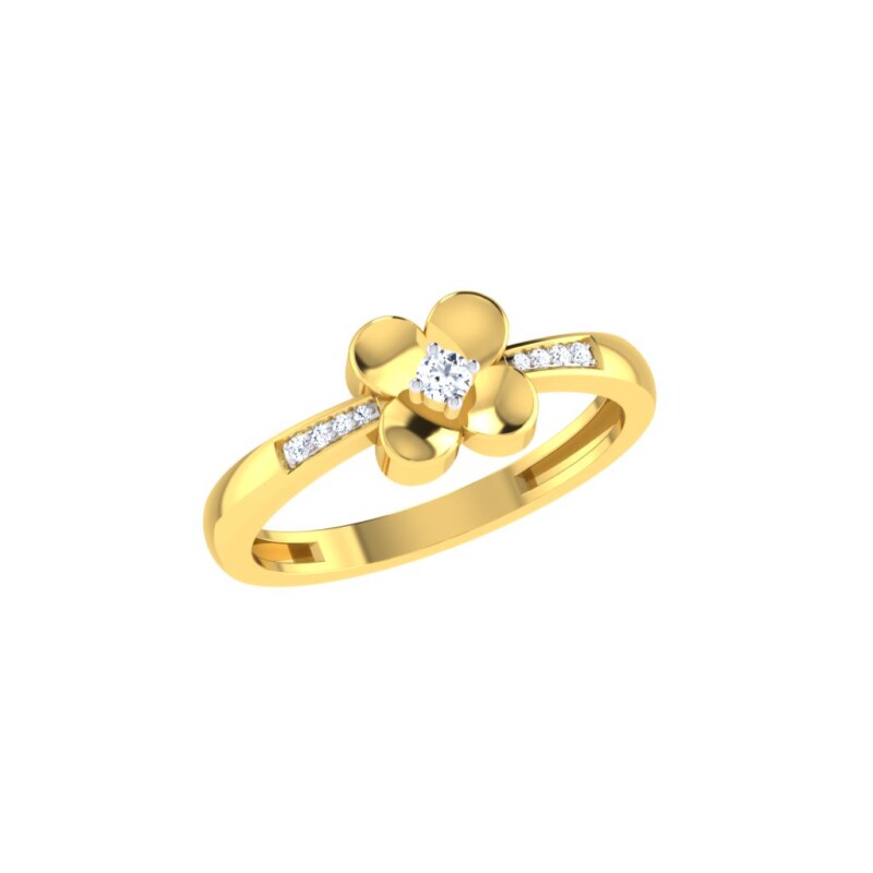 IGI Certified Natural Diamond Women's Ring 14K/18K Fine White and Yellow Gold