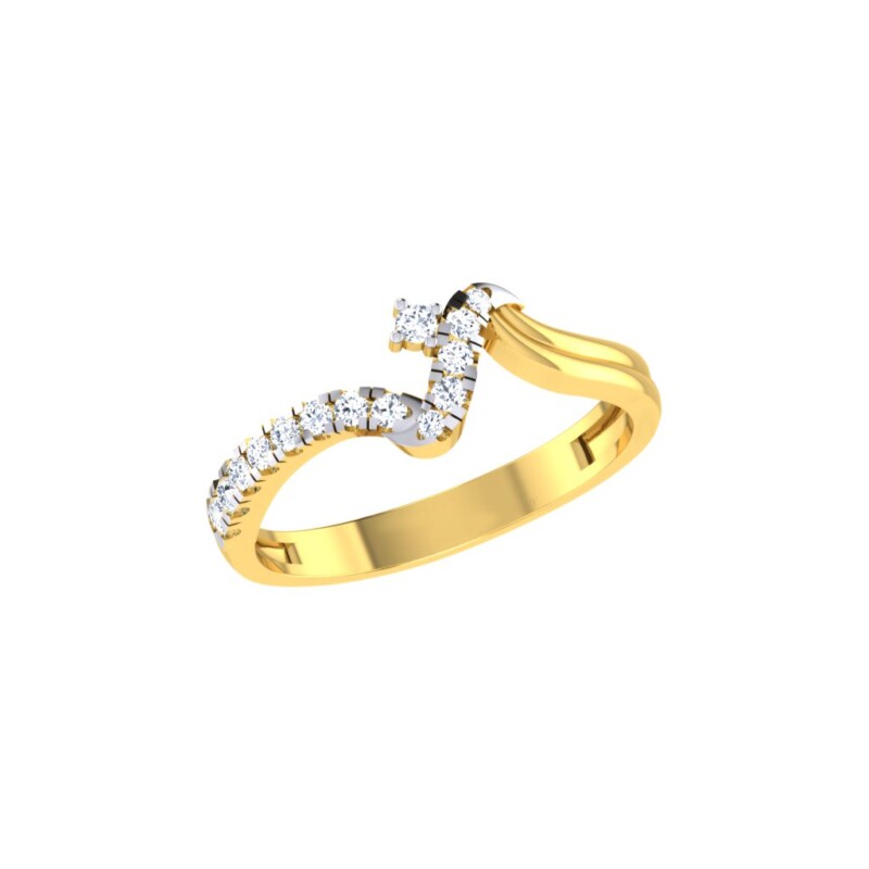 IGI Certified Natural Diamond Women's Ring 14K/18K Fine White and Yellow Gold