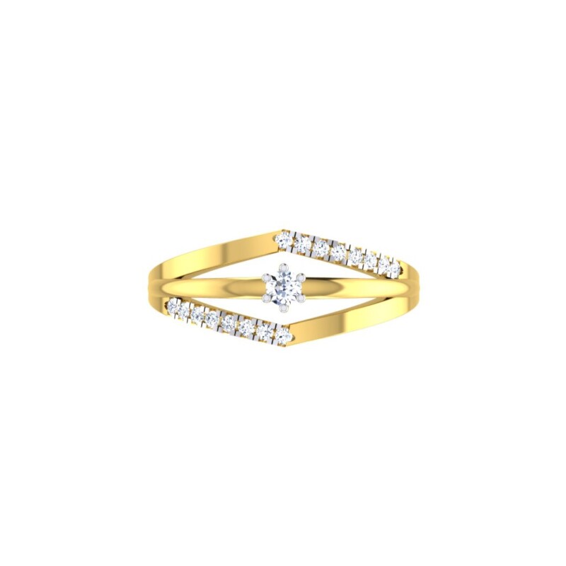 IGI Certified Natural Diamond Women's Ring 14K/18K Fine White and Yellow Gold