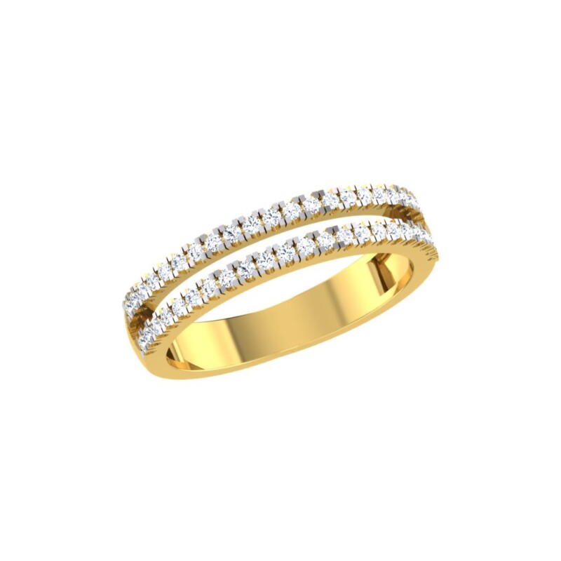 IGI Certified Natural Diamond Women's Ring 14K/18K Fine White and Yellow Gold