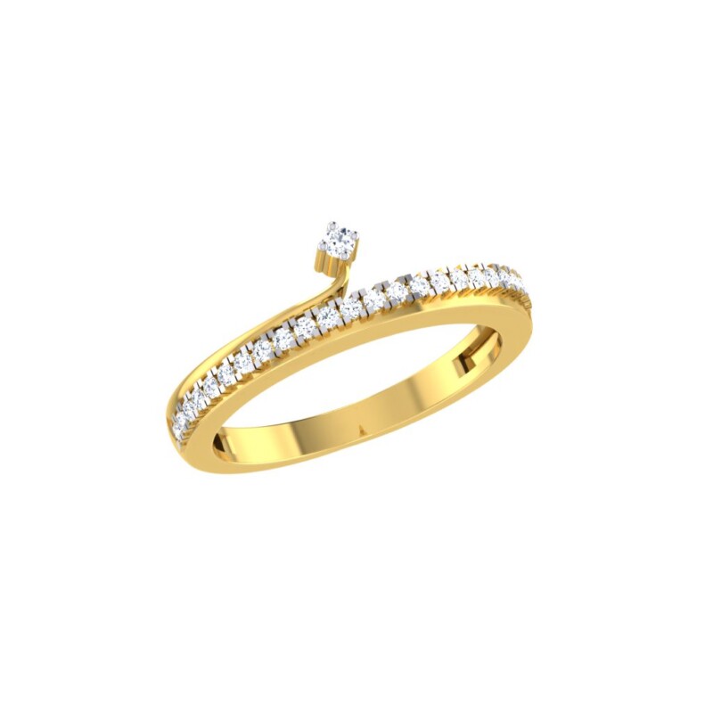 IGI Certified Natural Diamond Women's Ring 14K/18K Fine White and Yellow Gold