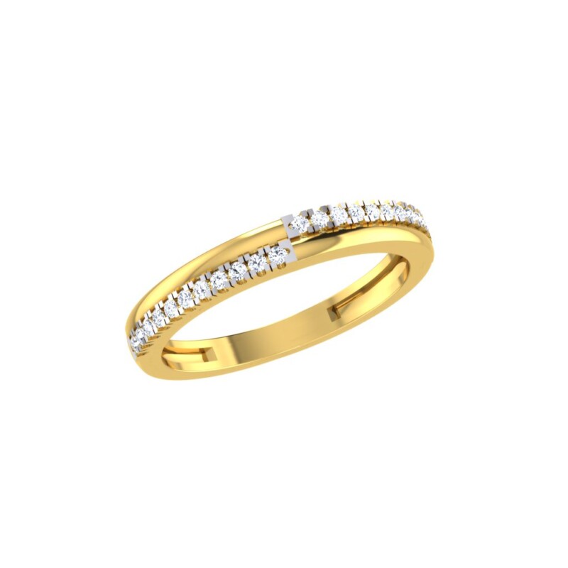 IGI Certified Natural Diamond Women's Ring 14K/18K Fine White and Yellow Gold