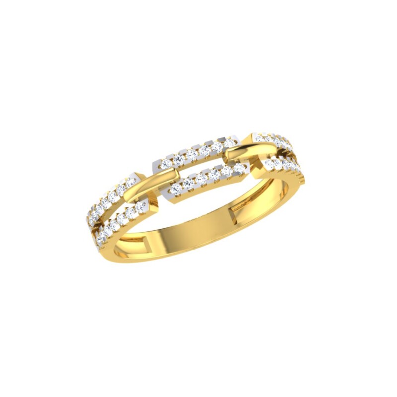 IGI Certified Natural Diamond Women's Ring 14K/18K Fine White and Yellow Gold