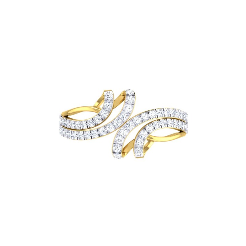 IGI Certified Natural Diamond Women's Ring 14K/18K Fine White and Yellow Gold