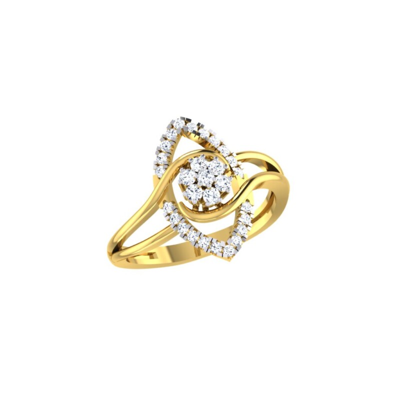 IGI Certified Natural Diamond Women's Ring 14K/18K Fine White and Yellow Gold