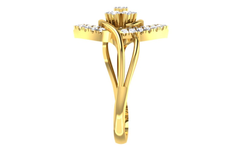 IGI Certified Natural Diamond Women's Ring 14K/18K Fine White and Yellow Gold