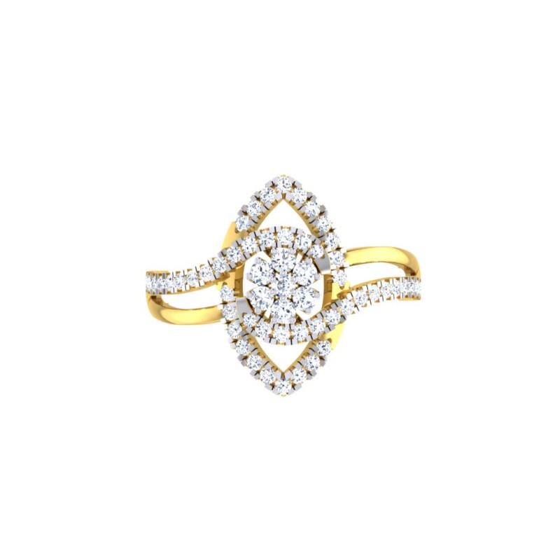 IGI Certified Natural Diamond Women's Ring 14K/18K Fine White and Yellow Gold