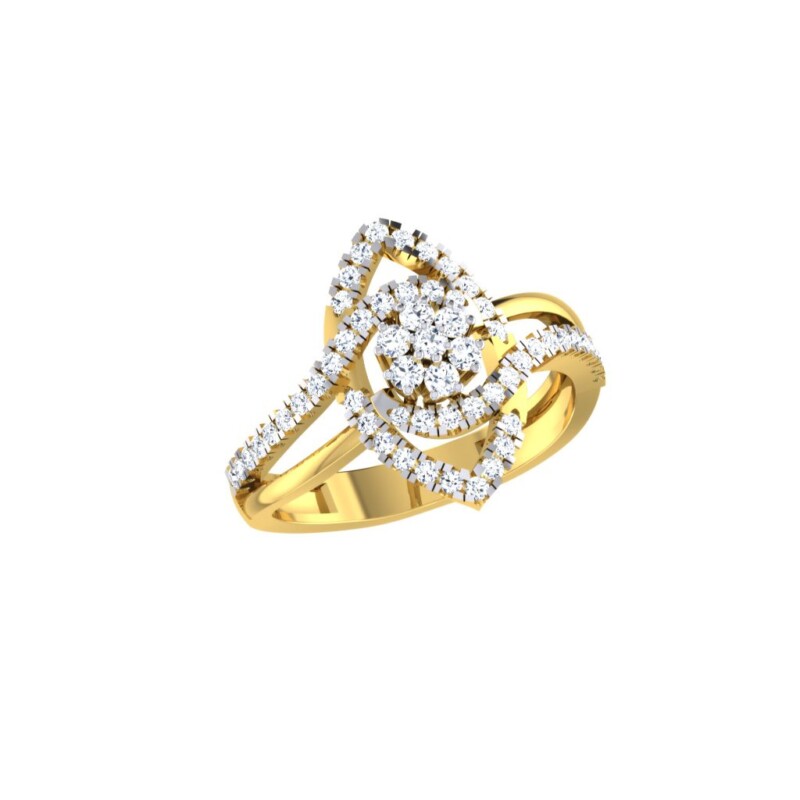 IGI Certified Natural Diamond Women's Ring 14K/18K Fine White and Yellow Gold